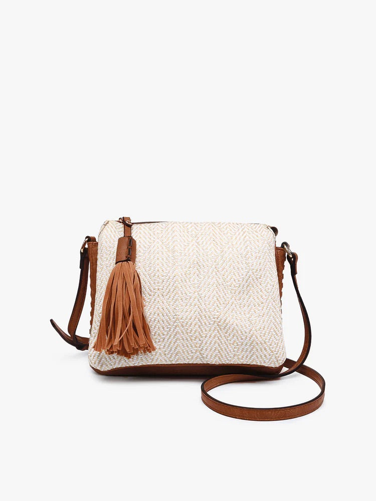 Brown/White Pattern Sabrina Crossbody Purse