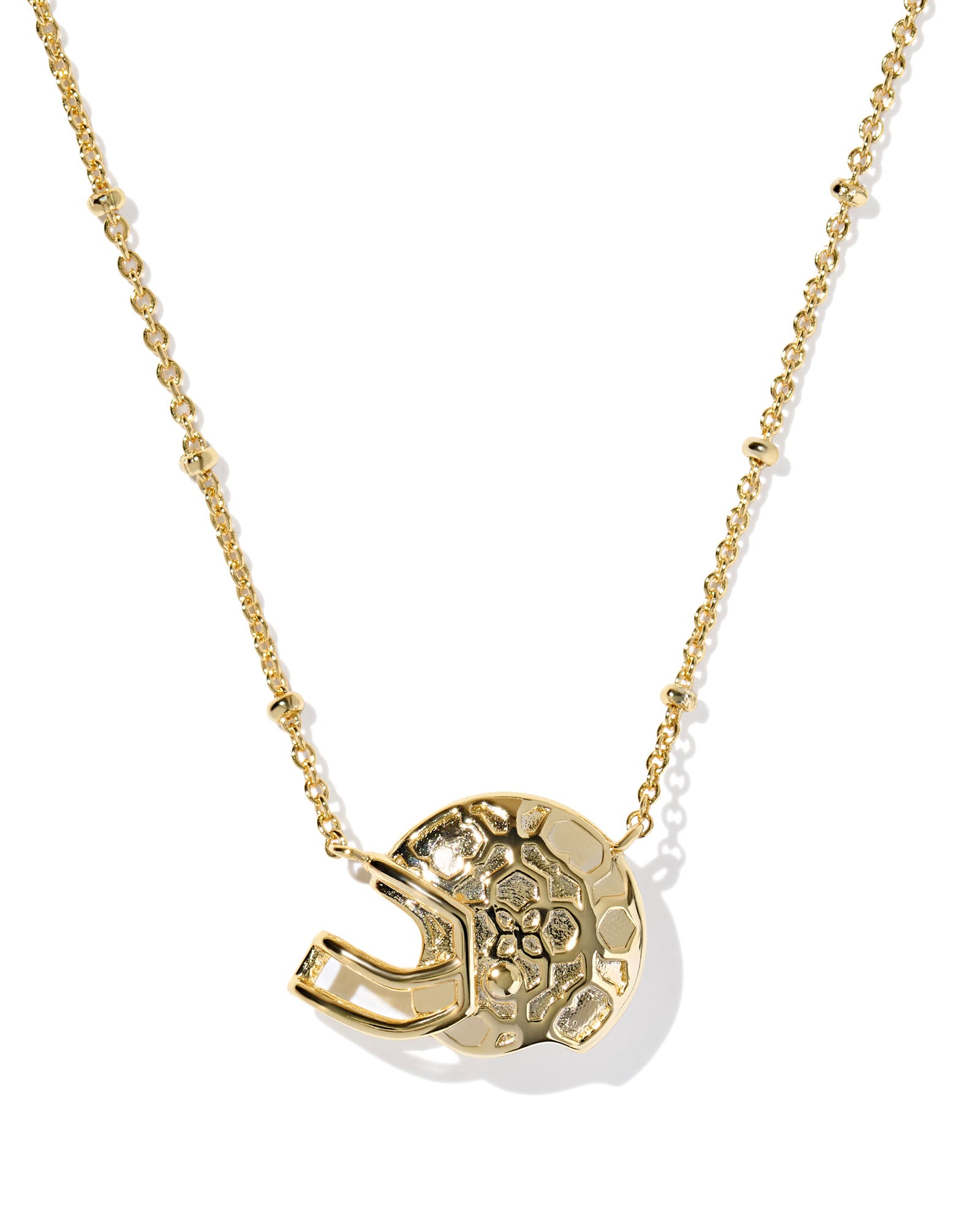 Kendra Scott Football Helmet Short Pendant Necklace - Gold Ivory Mother Of Pearl