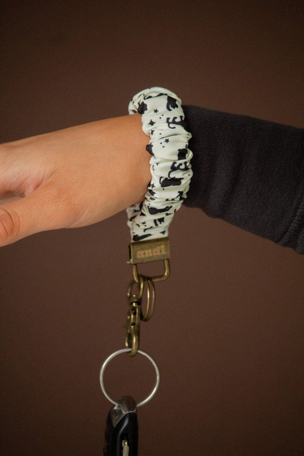 Black Cat Scrunchie Keychain
