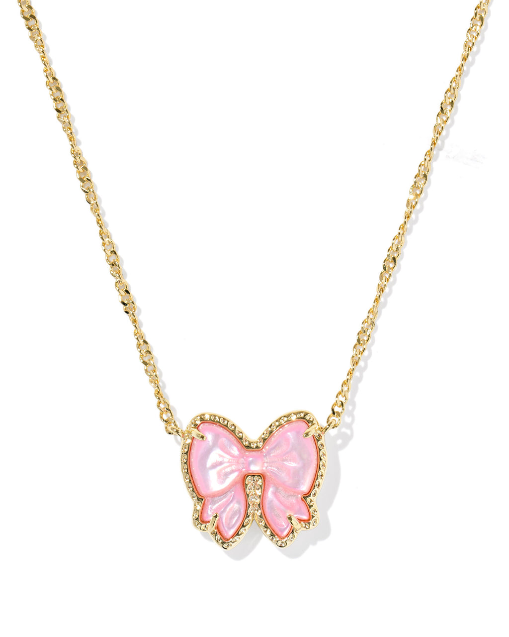Kendra Scott Haley Bow Short Pendant Necklace - Gold Blush Ivory Mother Of Pearl