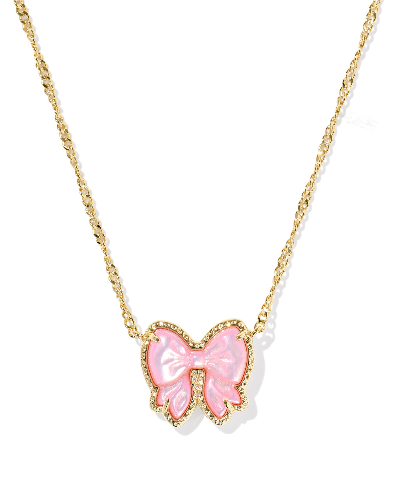 Kendra Scott Haley Bow Short Pendant Necklace - Gold Blush Ivory Mother Of Pearl