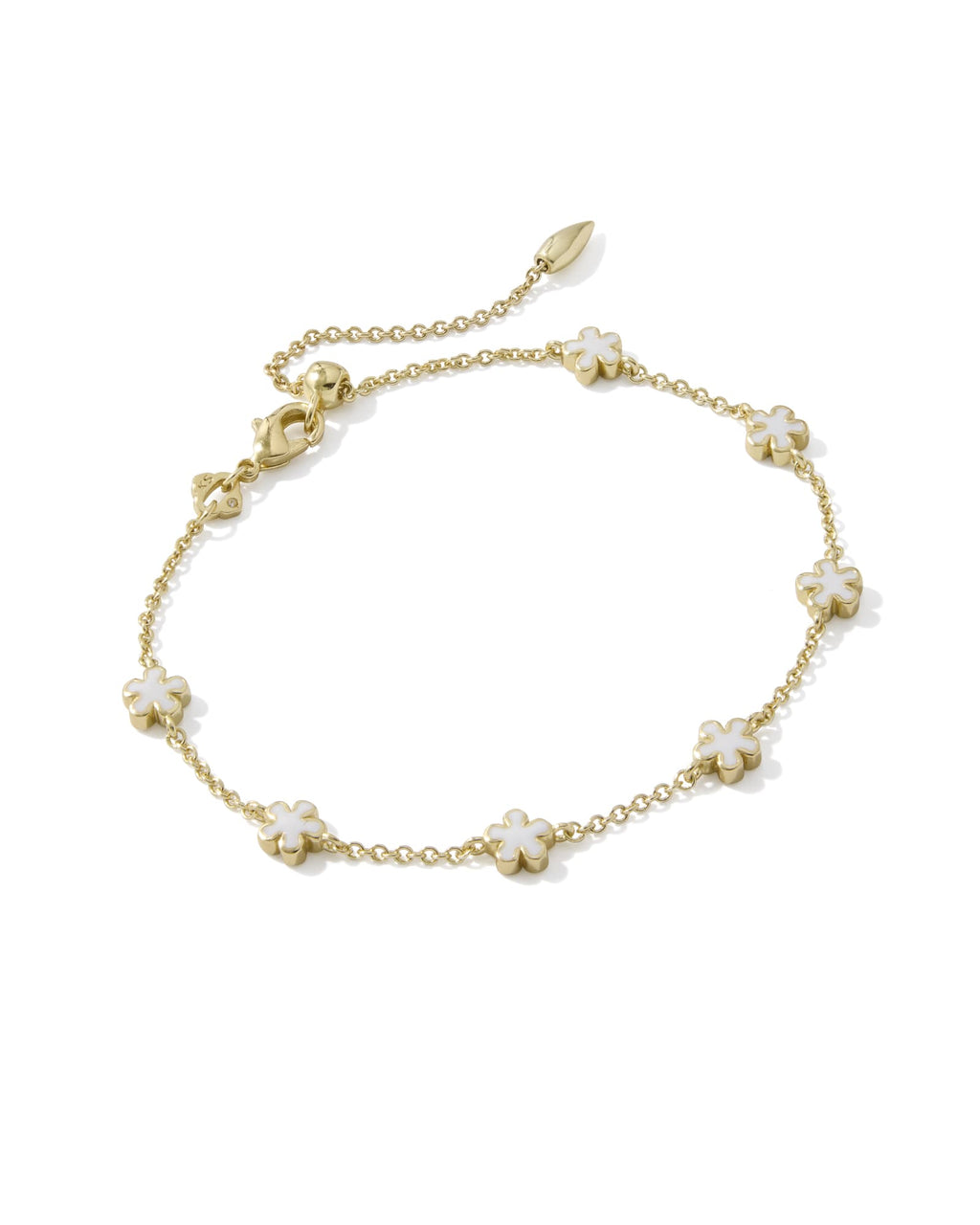 Kendra Scott Jane Delicate Chain Bracelet - Gold White Enamel