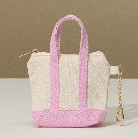 Pink | Mini Canvas Bag Keychain