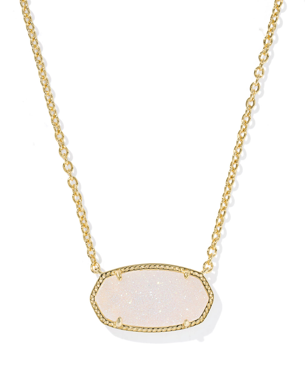 Kendra Scott Elisa Statement Short Pendant Necklace - Gold Iridescent Drusy