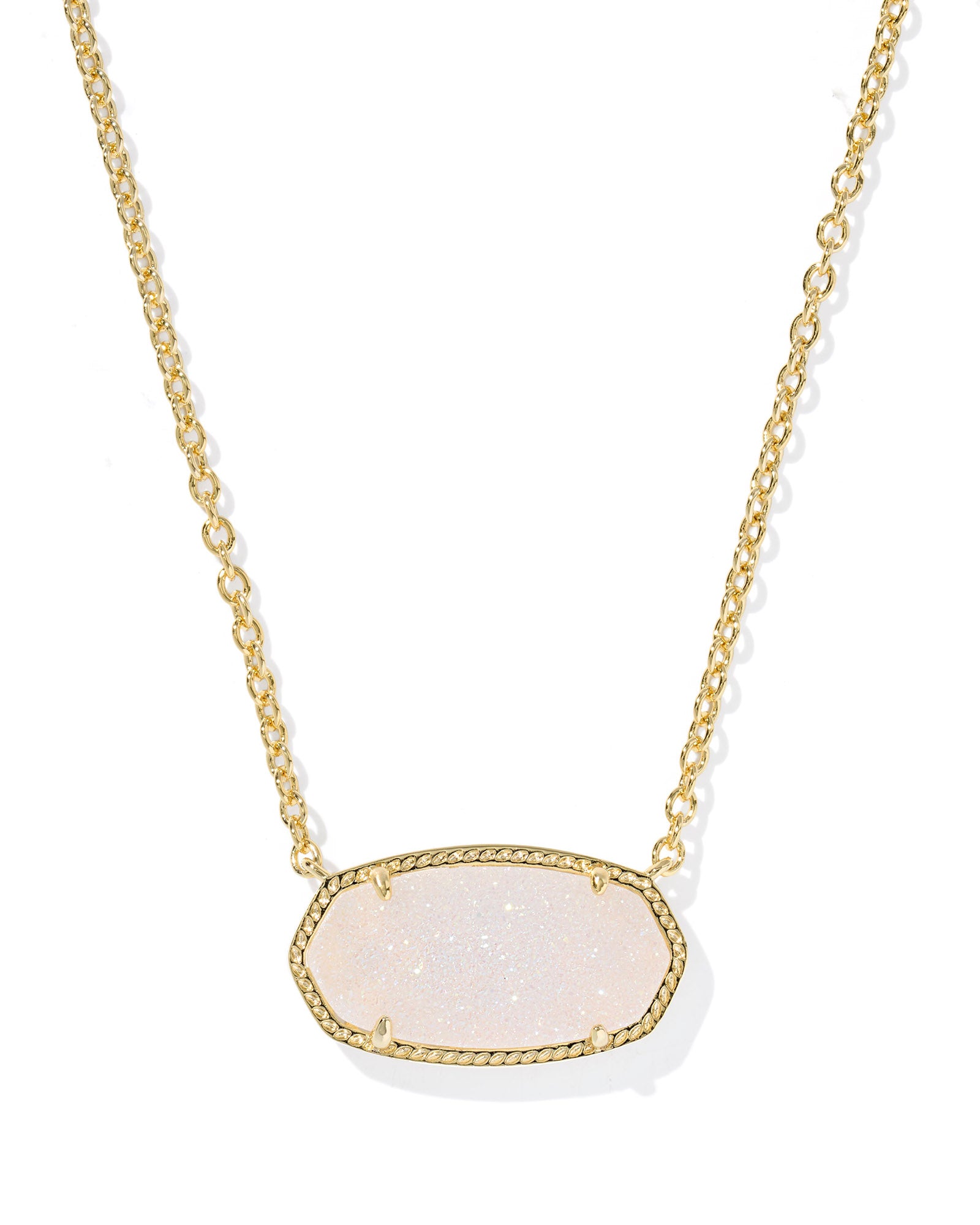 Kendra Scott Elisa Statement Short Pendant Necklace - Gold Iridescent Drusy