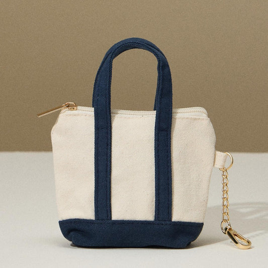 Navy | Mini Canvas Bag Keychain