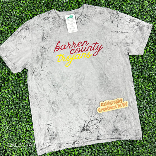 YOUTH Colorblast | Script Barren County Trojans Tee