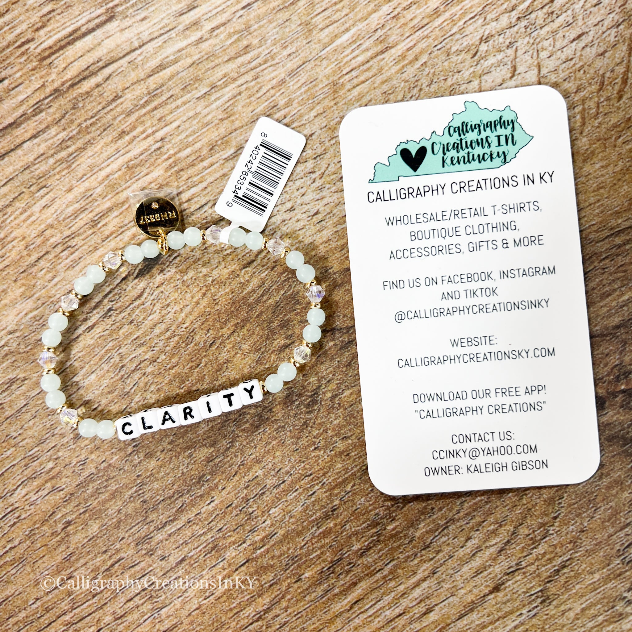 Clarity / Raindrop Little Words Project Beaded Bracelet