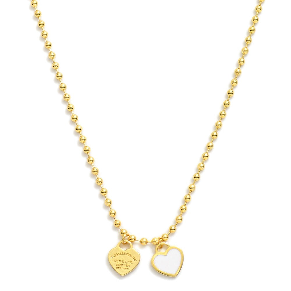 Ball Chain Heart Necklaces