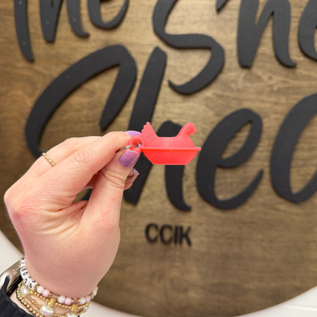 Neon Pink | Hen Keychain