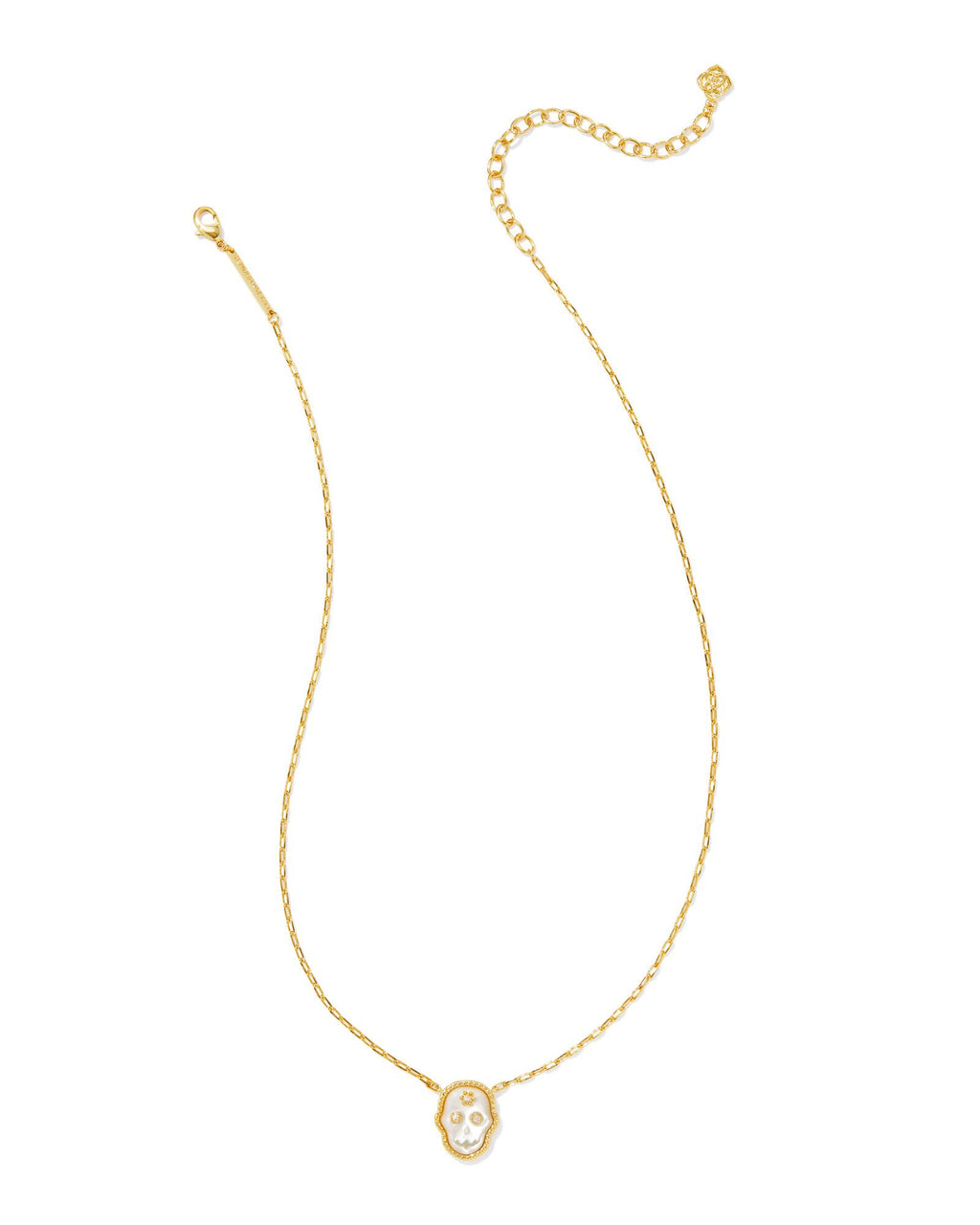 Kendra Scott Skeleton Short Pendant Necklace - Gold Ivory Mother Of Pearl