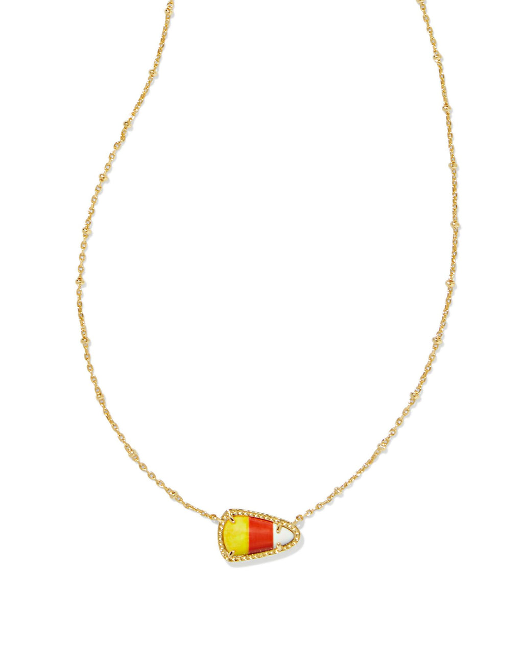 Kendra Scott Candy Corn Short Pendant Necklace - Gold Candy Corn Magnesite
