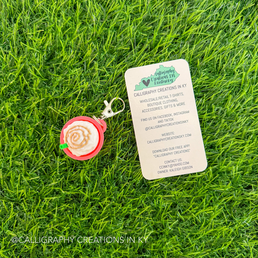 Neon Pink Frappe Fidget Clicker Keychain