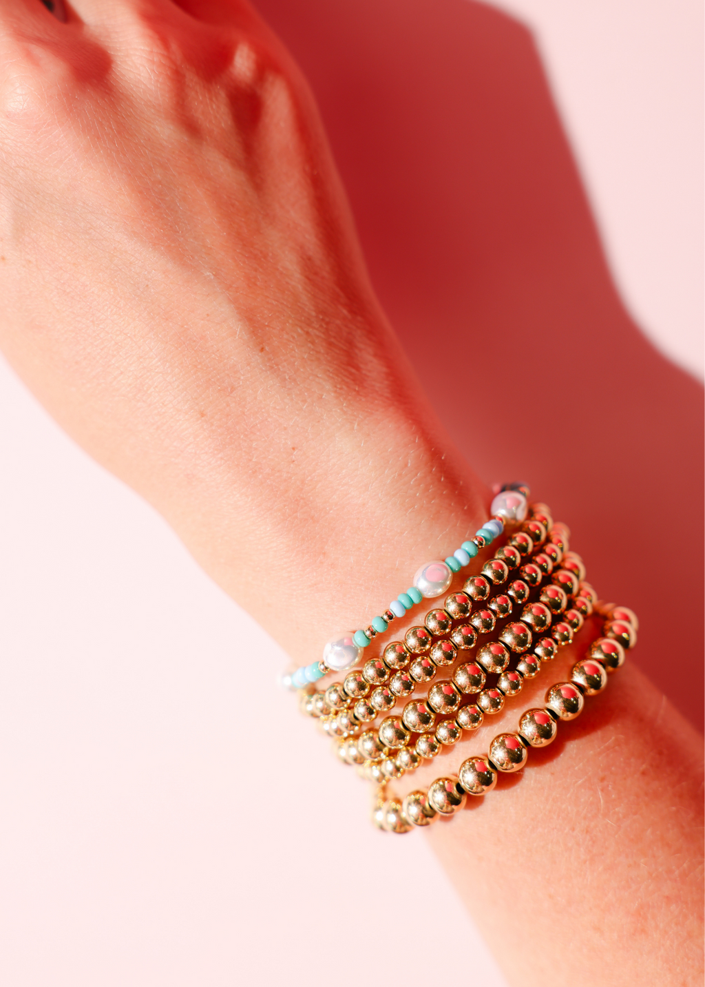 Poolside Sprinkle Pearl Bracelet: Standard 6.75 inch | Beaded Blondes