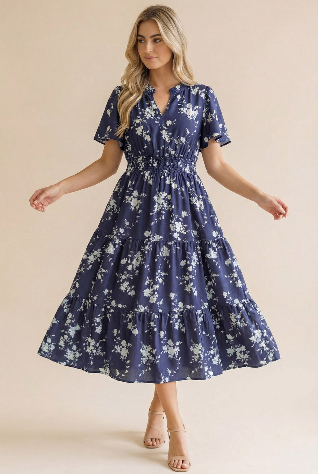 Navy Floral Dress