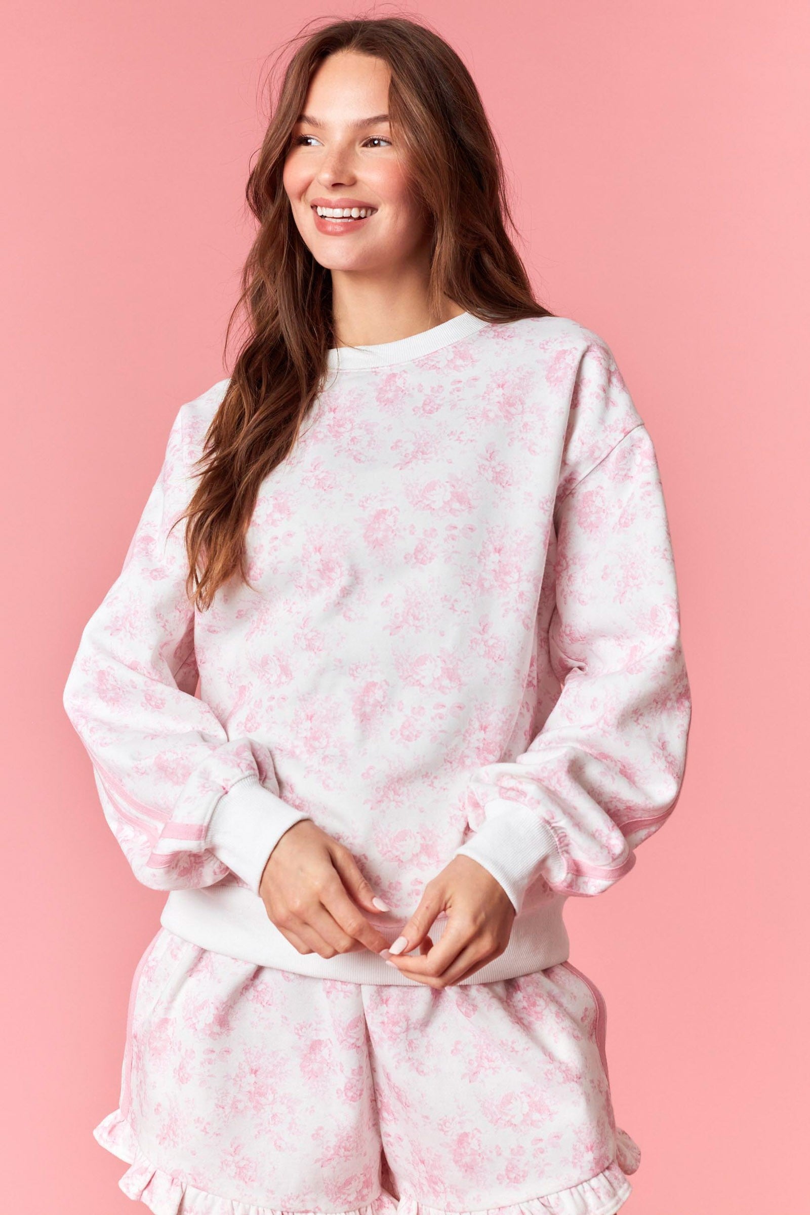 Pink Floral Sweatshirt