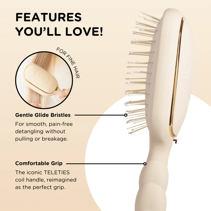 TELETIES Detangler Hair Brush for Fine Hair – Tan