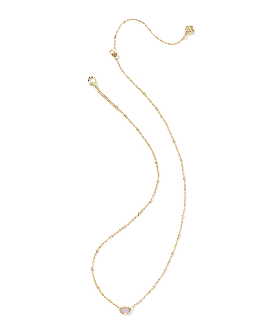 Kendra Scott Mini Elisa Satellite Short Pendant Necklace - Gold Purple Amethyst