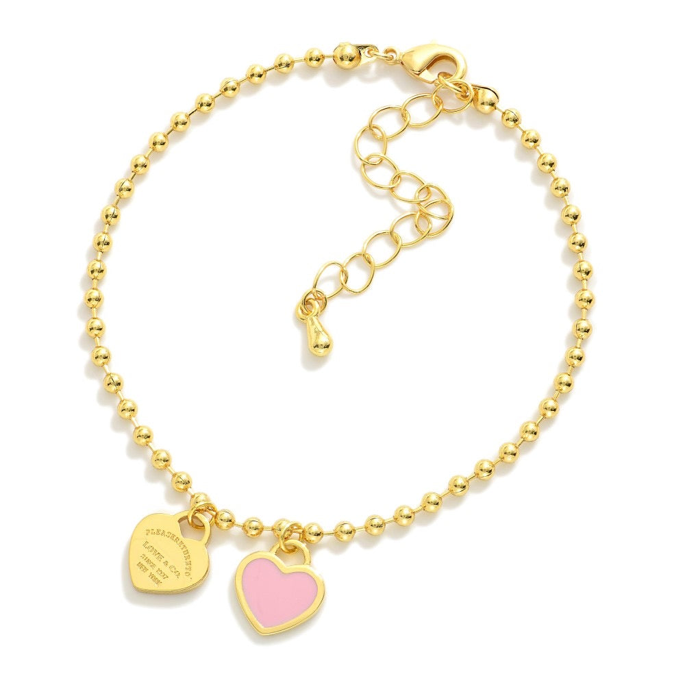 Ball Chain Heart Bracelets