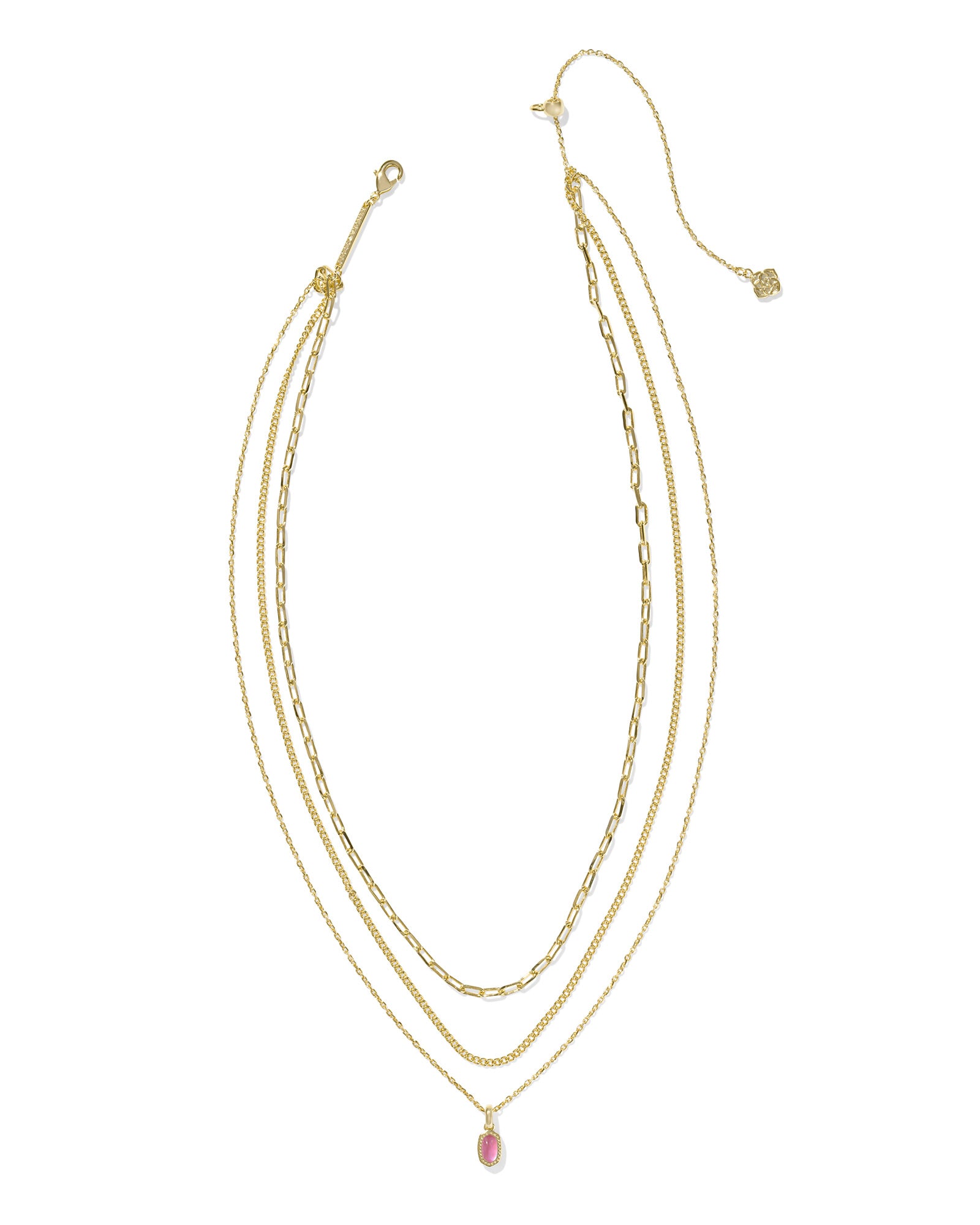 Kendra Scott Mini Elisa Triple Strand Necklace - Gold Azalea Illusion