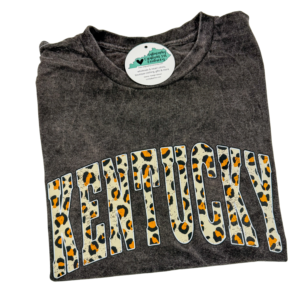 Leopard KY Acid Wash Tee