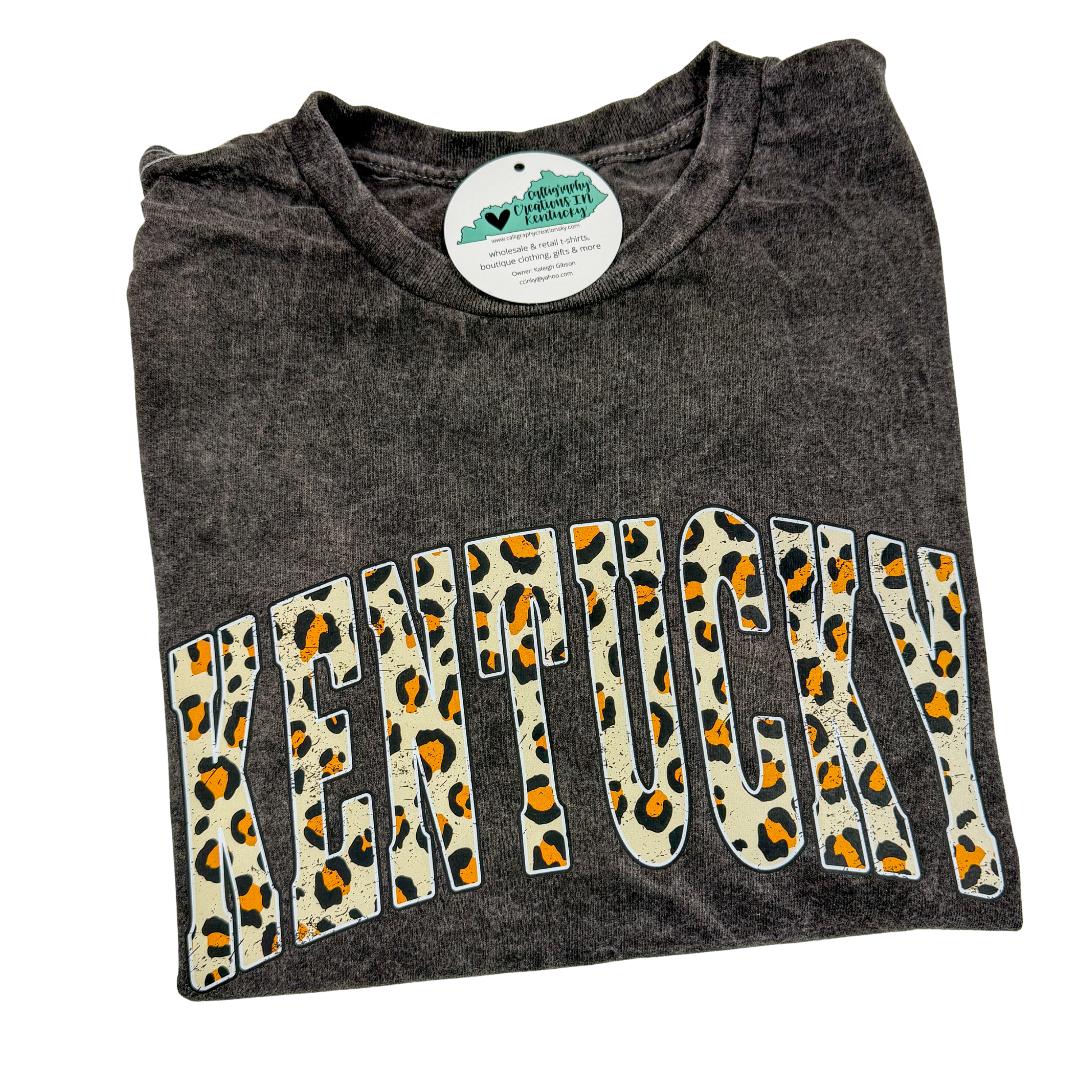 Leopard KY Acid Wash Tee