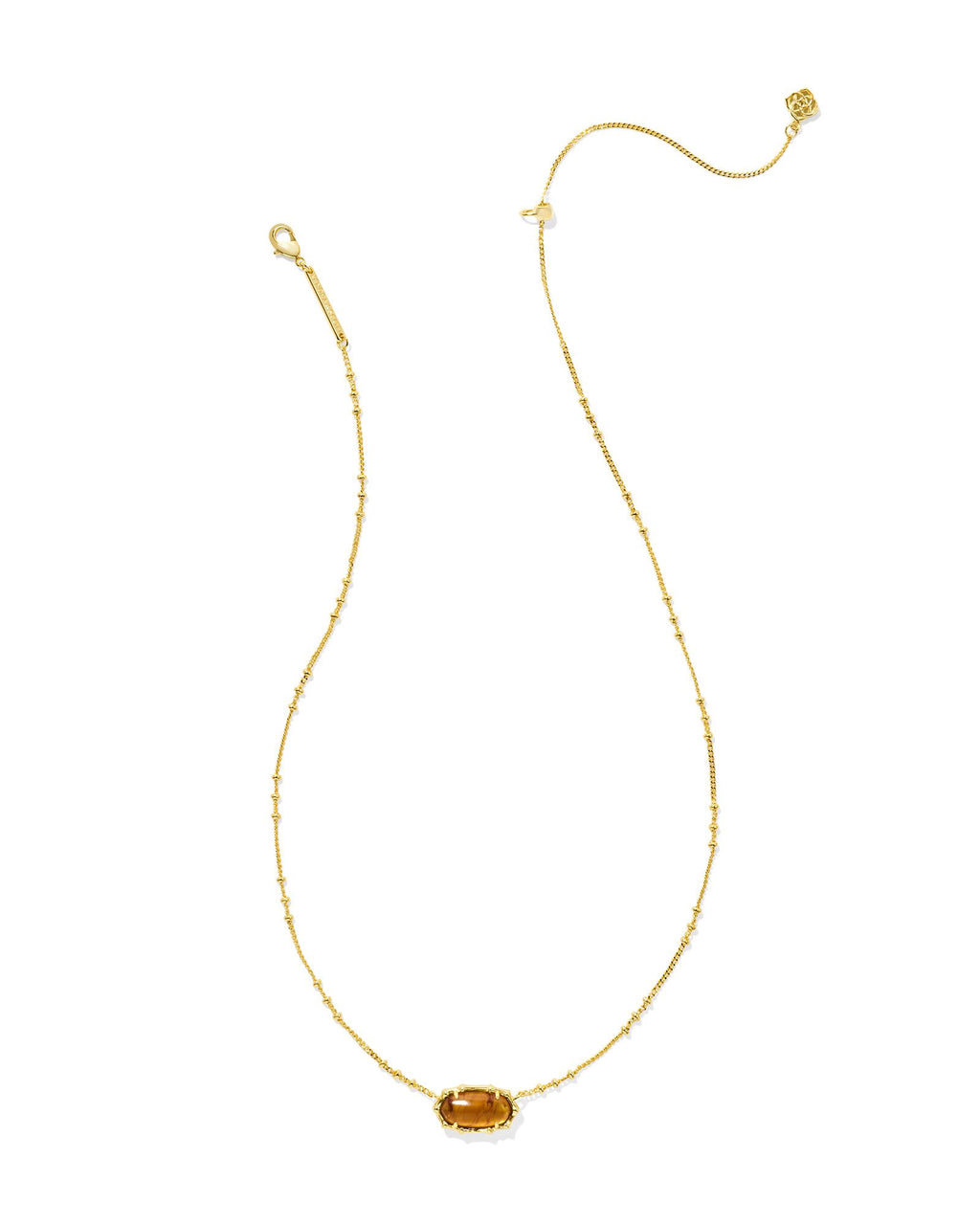 Kendra Scott Elisa Bamboo Frame Short Pendant Necklace - Gold Marbled Amber Illusion