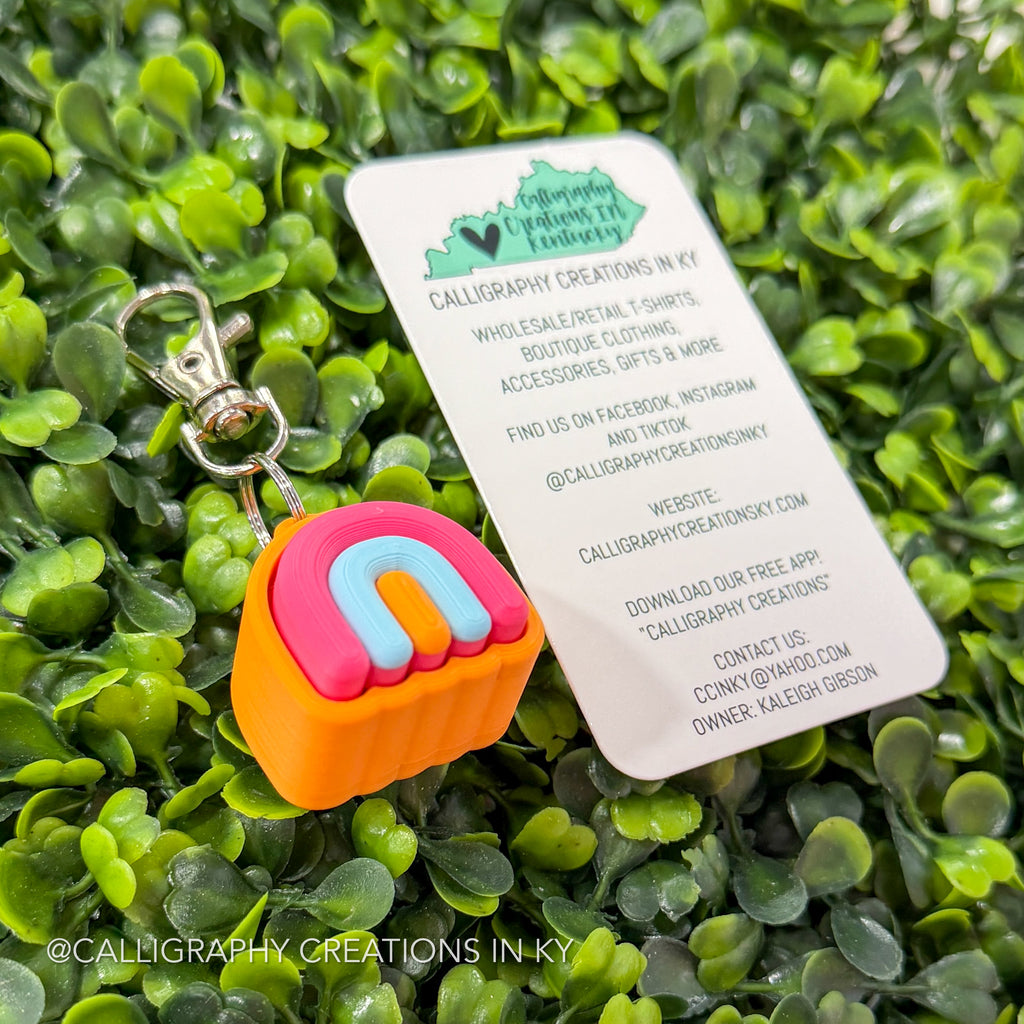 Rainbow Fidget Clicker Keychain