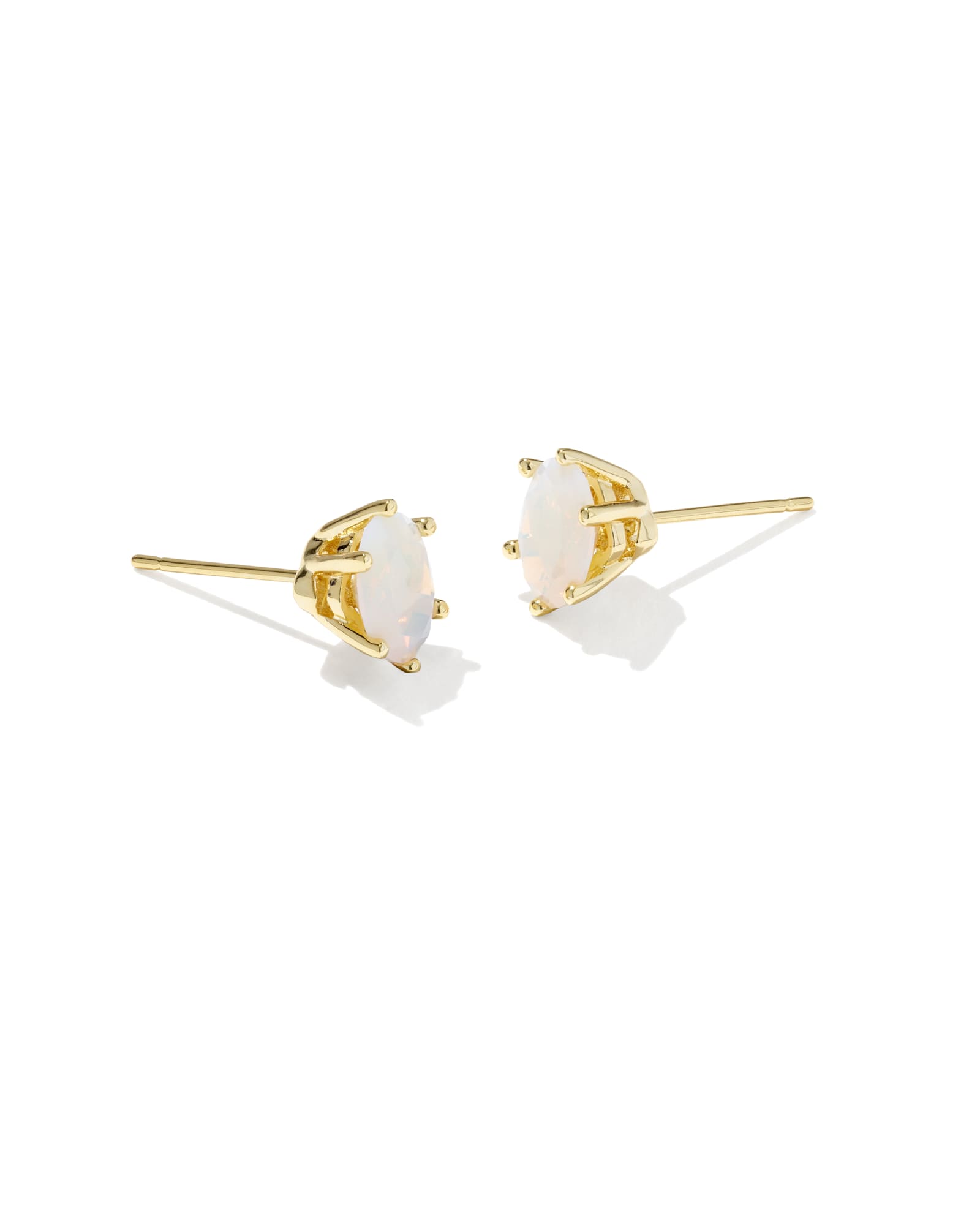 Kendra Scott stud earrings with white iridescent stones