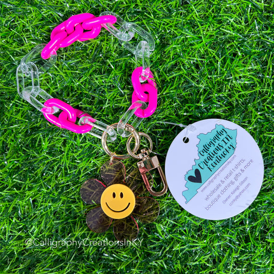 Pink Hippie Wrist Keychain