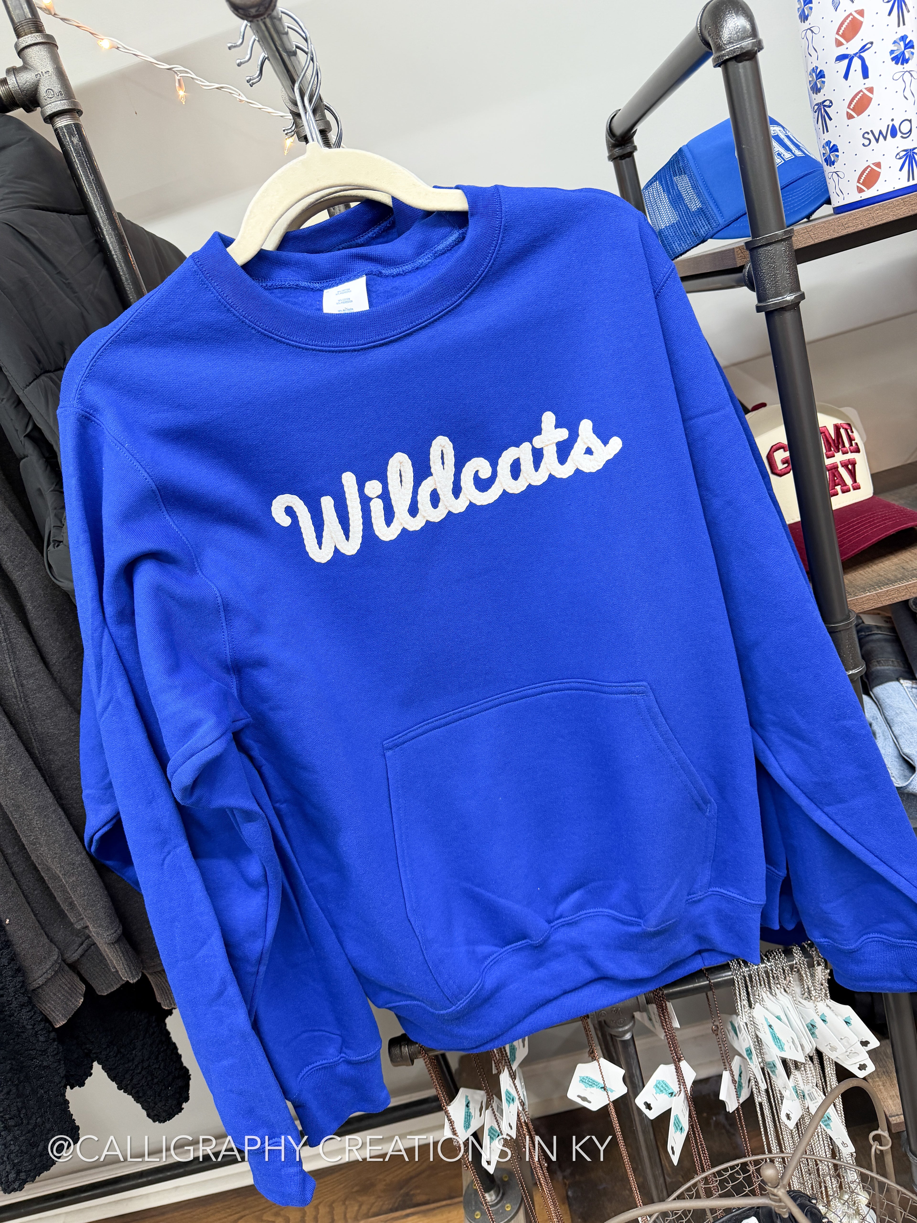 Faux Crochet Wildcats Pocket Sweatshirt