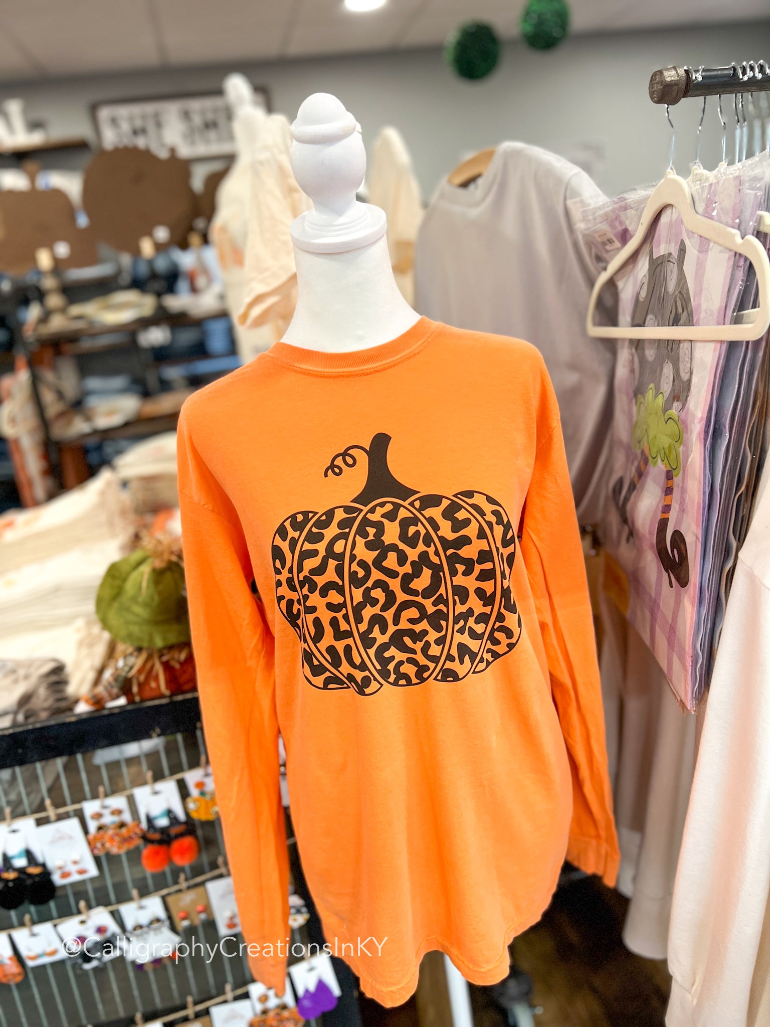 Leopard Pumpkin LS Tee *FINAL SALE*