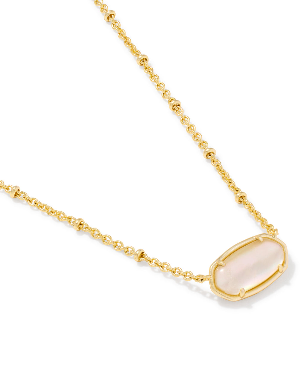 TIGER STRIPED ELISA SHORT PENDANT NECKLACE GOLD NATURAL MOTHER OF PEARL
