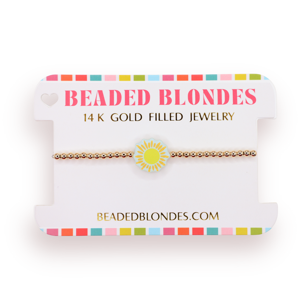 Sunshine Bracelet on Gold: Standard 6.75 inch | Beaded Blondes