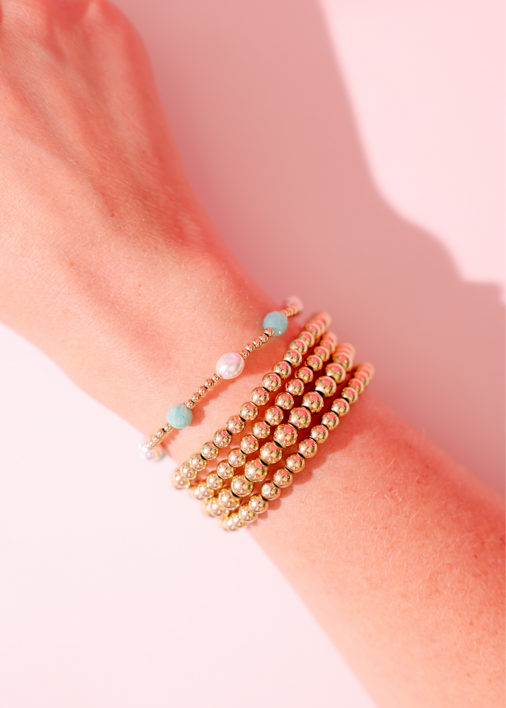 Turquoise Maggie Gemstone Bracelet: Standard 6.75 inch | Beaded Blondes