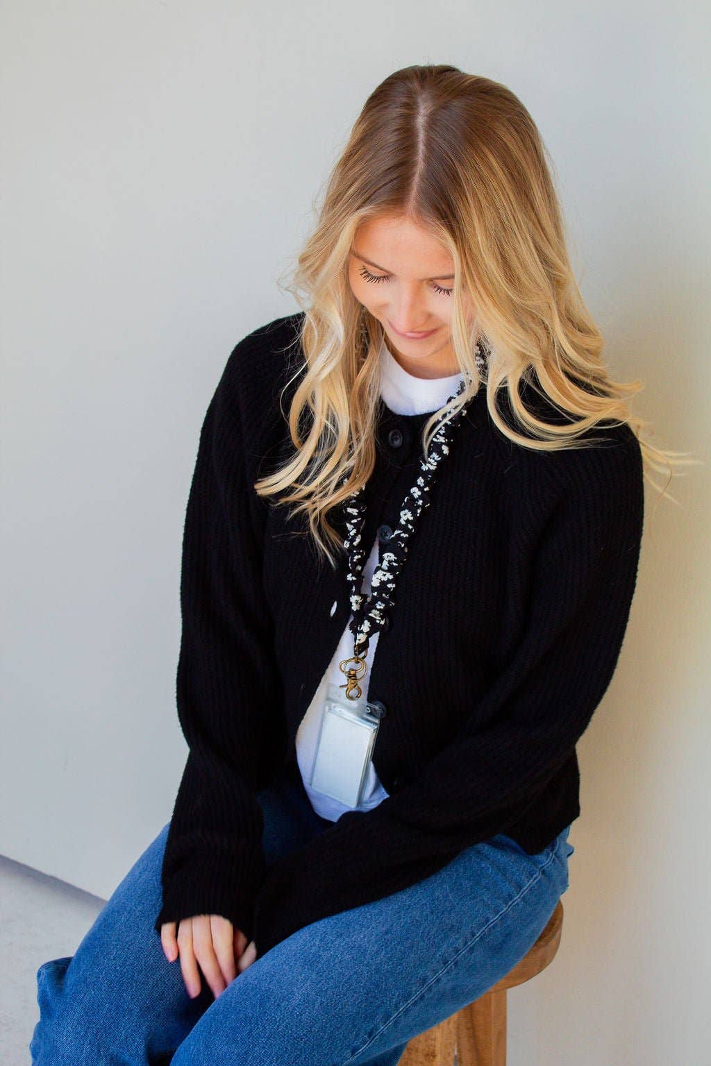 Onyx Floral Scrunchie Lanyard