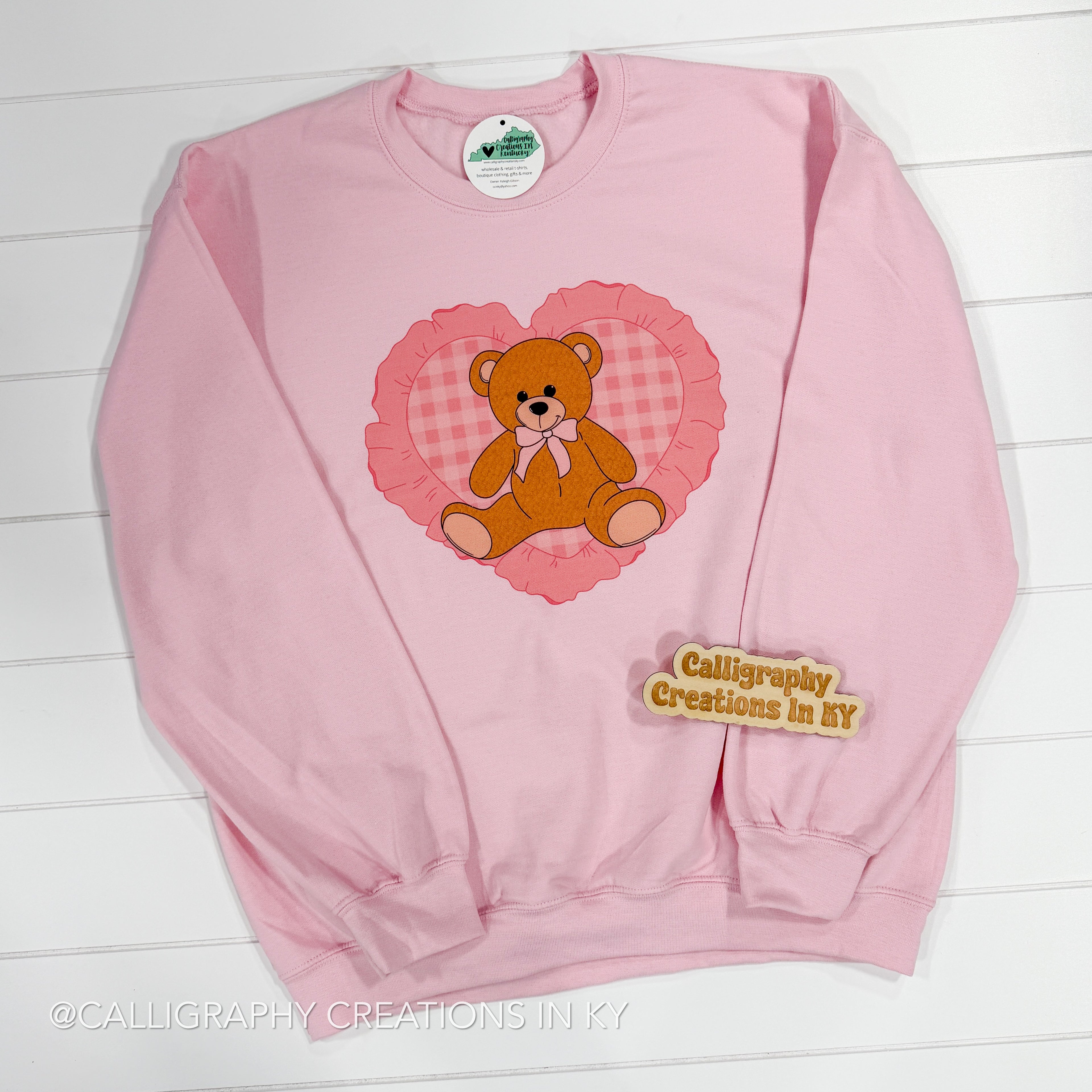 Pink Bear Heart Sweatshirt