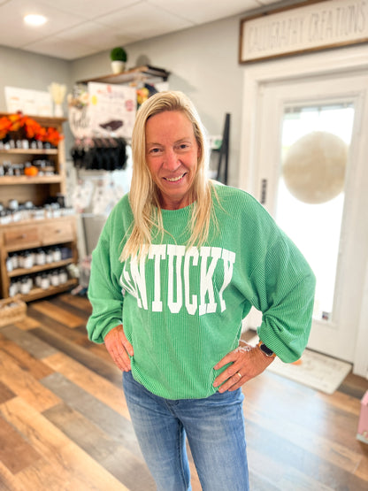 Green Kentucky Corded Sweatshirt