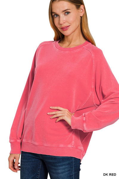 Red French Terry Pullover