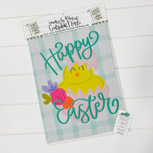 Happy Easter Chick Garden Flag