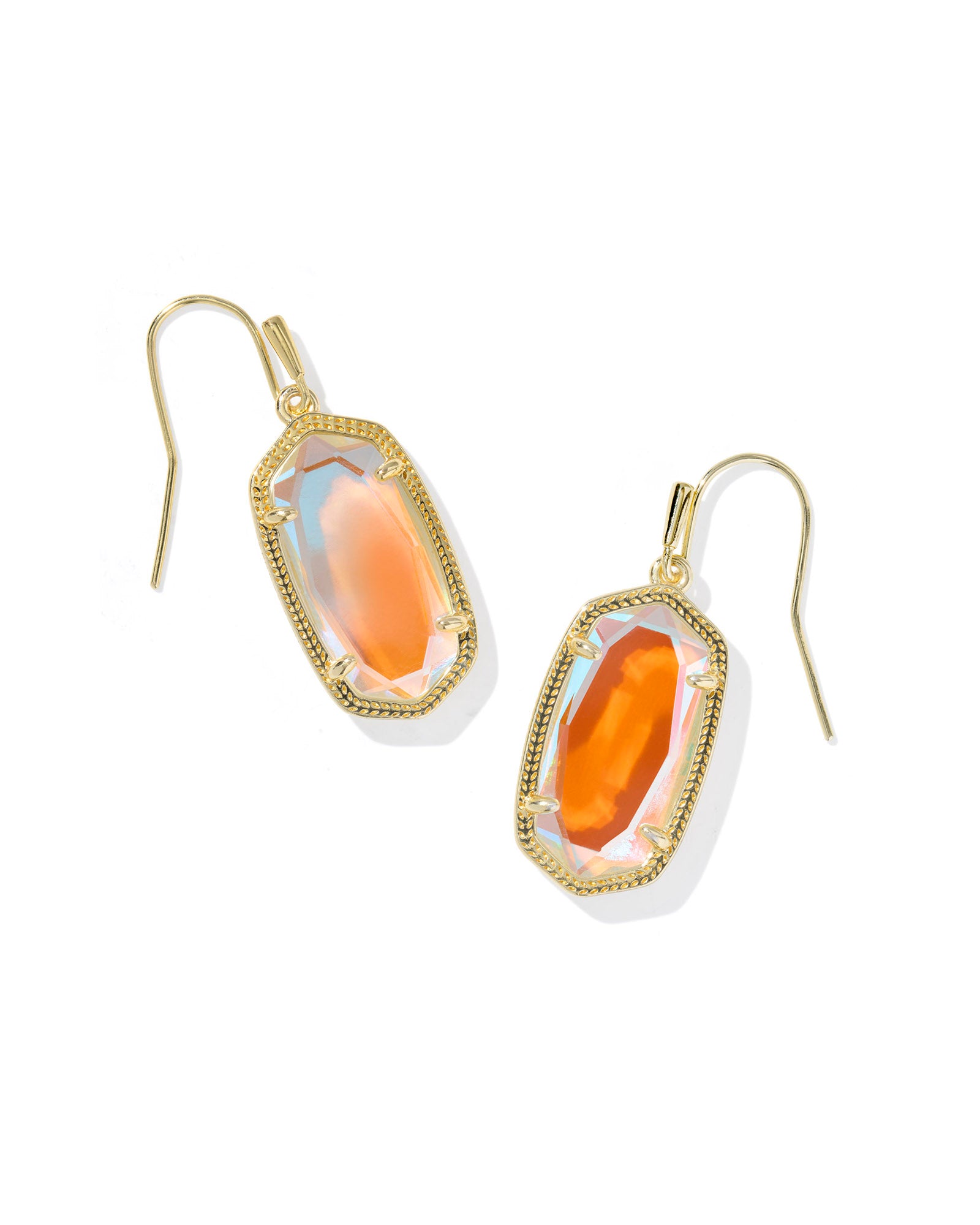 Kendra Scott Dani Drop Earrings - Gold Dichroic Glass