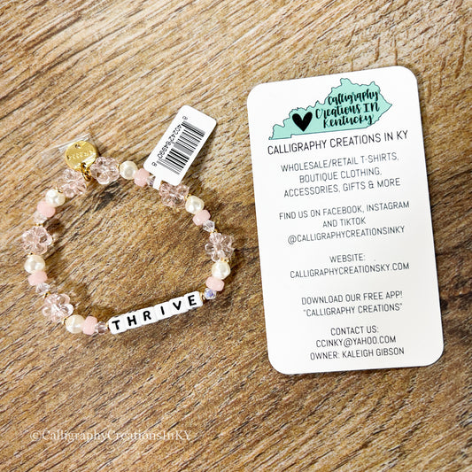 Thrive / Hibiscus Little Words Project Beaded Bracelet