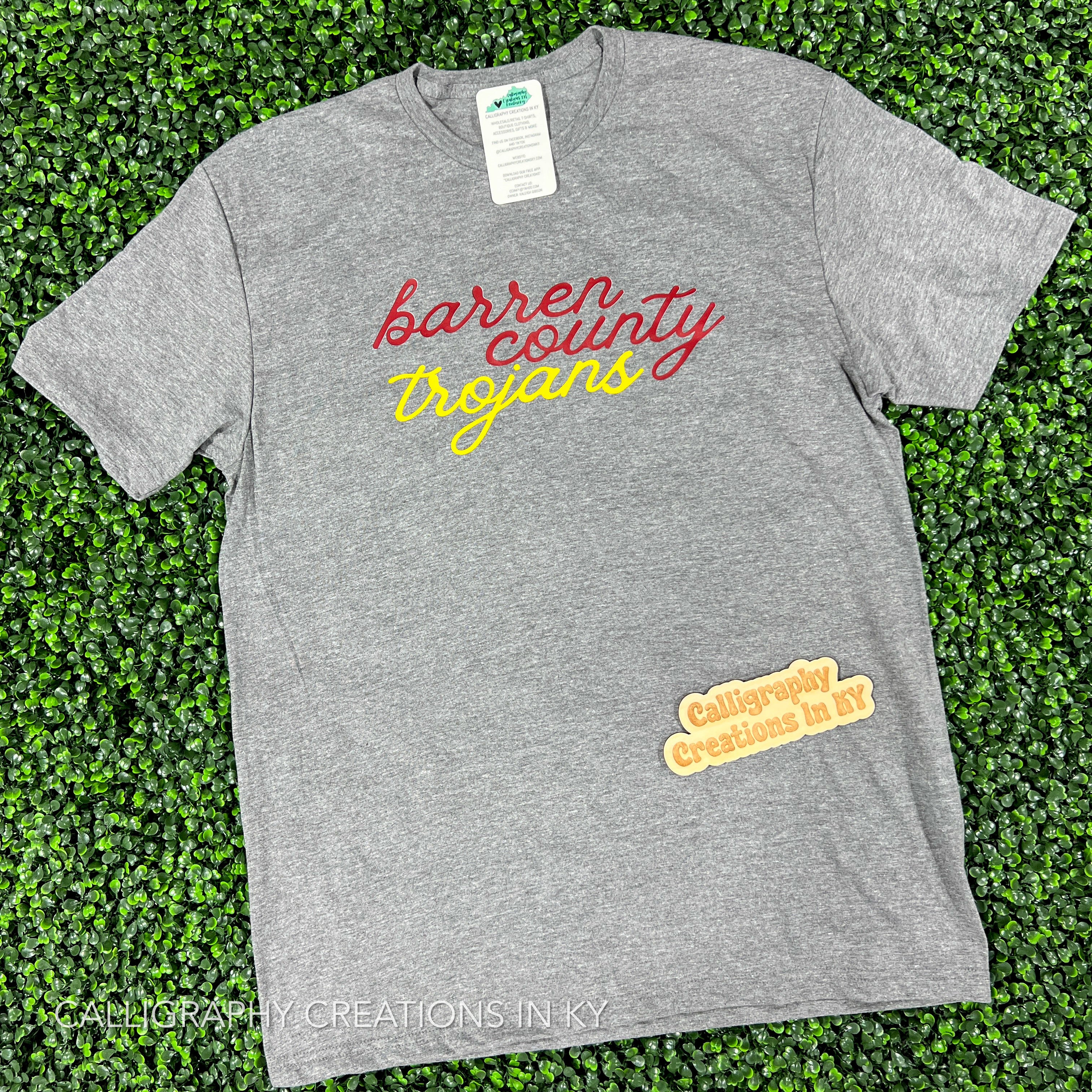 Graphite | Script Barren County Trojans Tee
