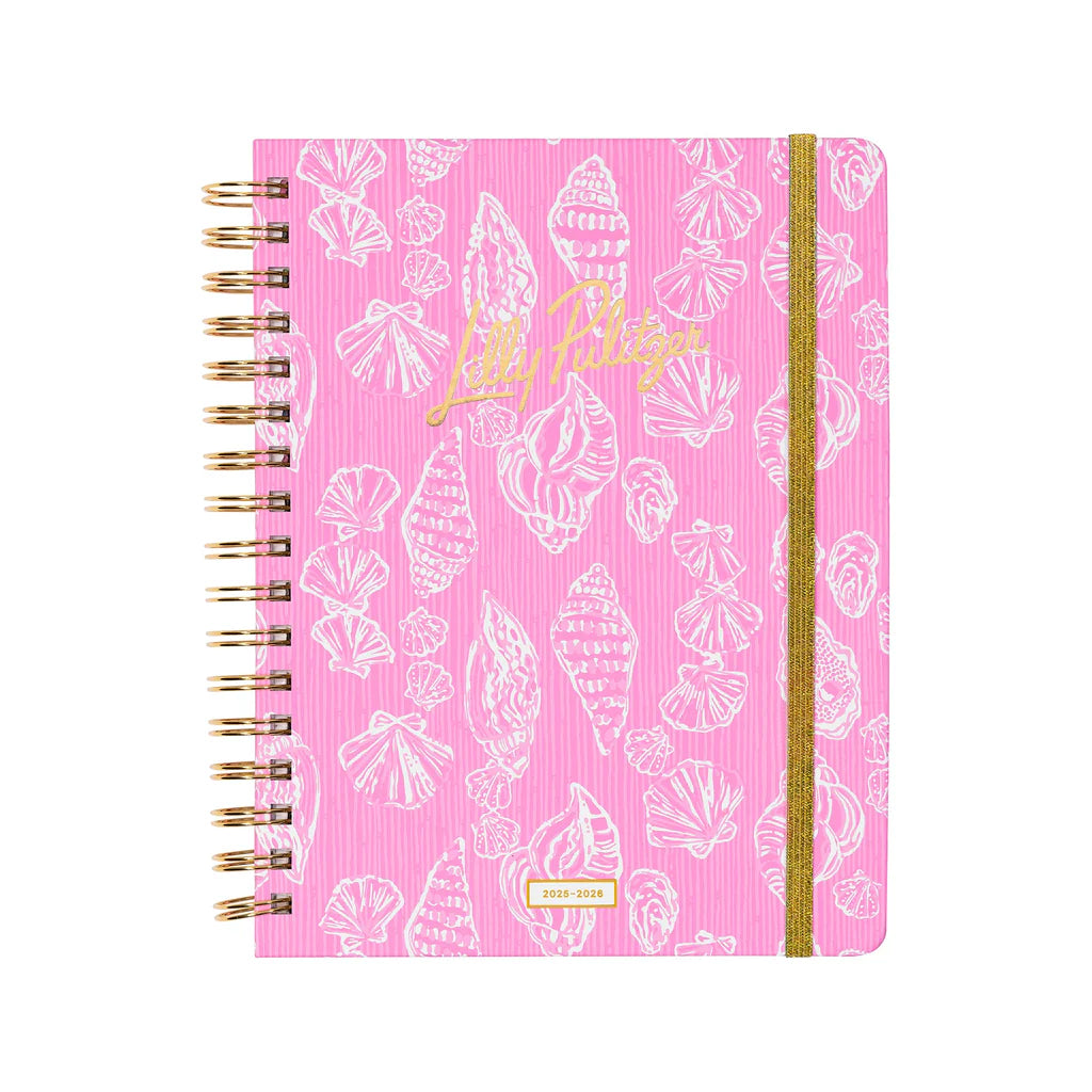 Rousseau Pink Cute As Shell | Lilly Pulitzer 17 Month Large Agenda *FINAL SALE*