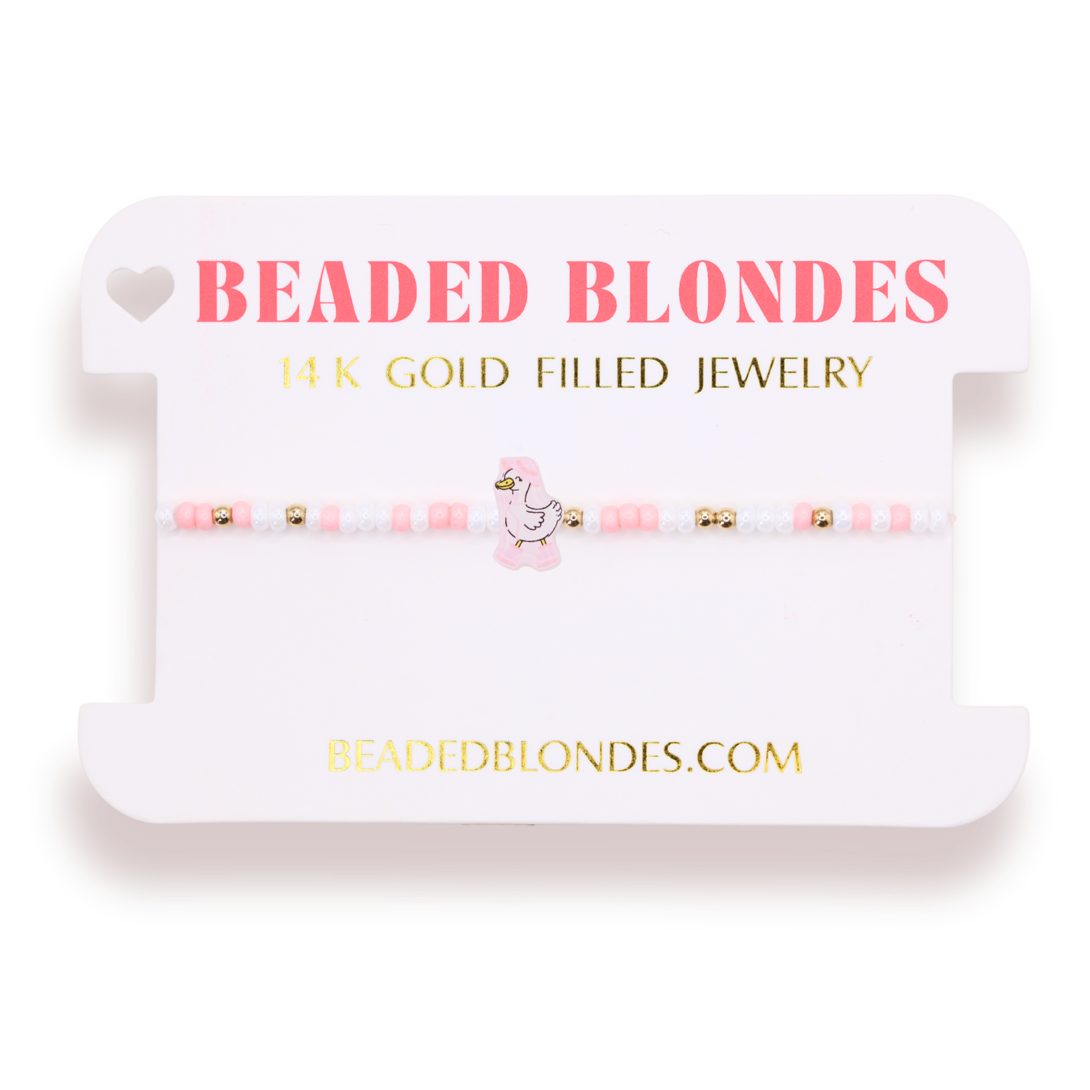 Pink Mama Goose Bracelet on Color: Standard 6.75 Inch | Beaded Blondes