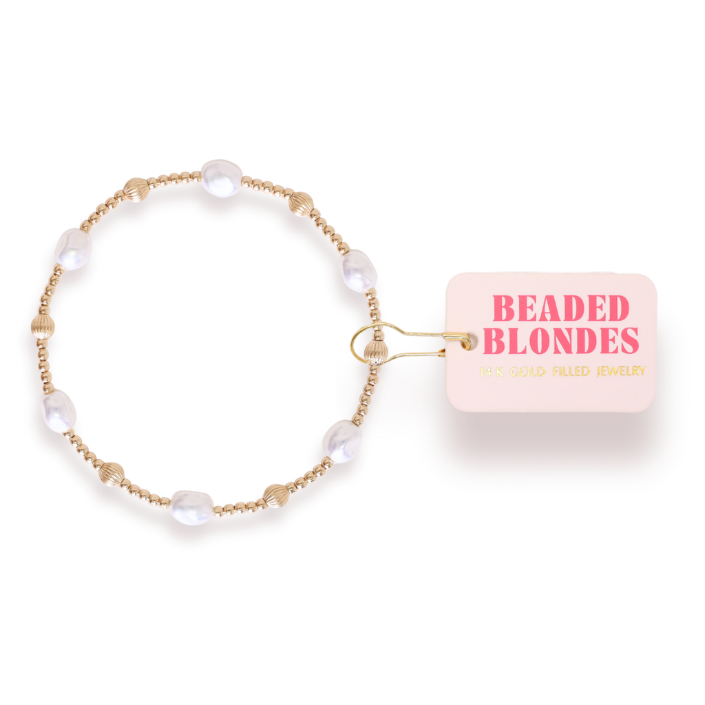 Maggie Fluted Bracelet: Standard 6.75 Inch | Beaded Blondes