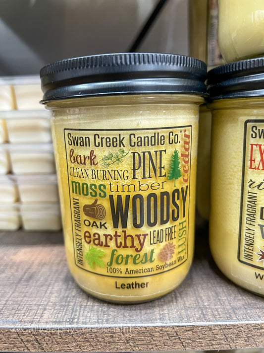 SCC Leather-Small 12 oz Candle