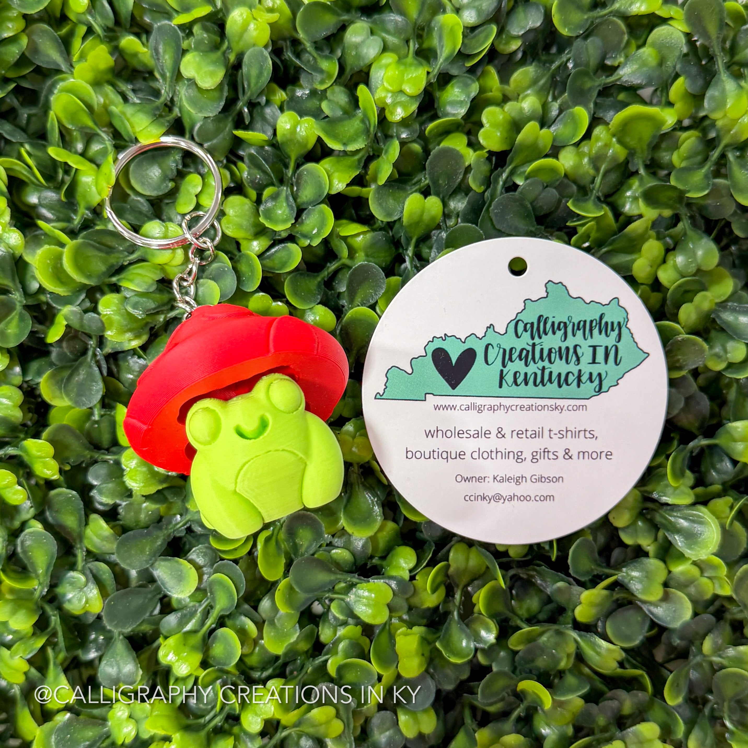 Mushroom Frog Fidget Clicker Keychain