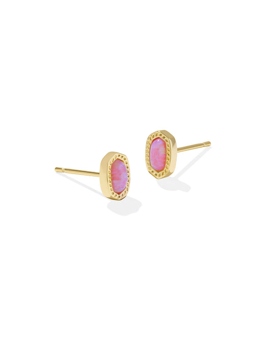 Kendra Scott Mini Ellie Stud Earrings - Gold Carnation Kyocera Opal