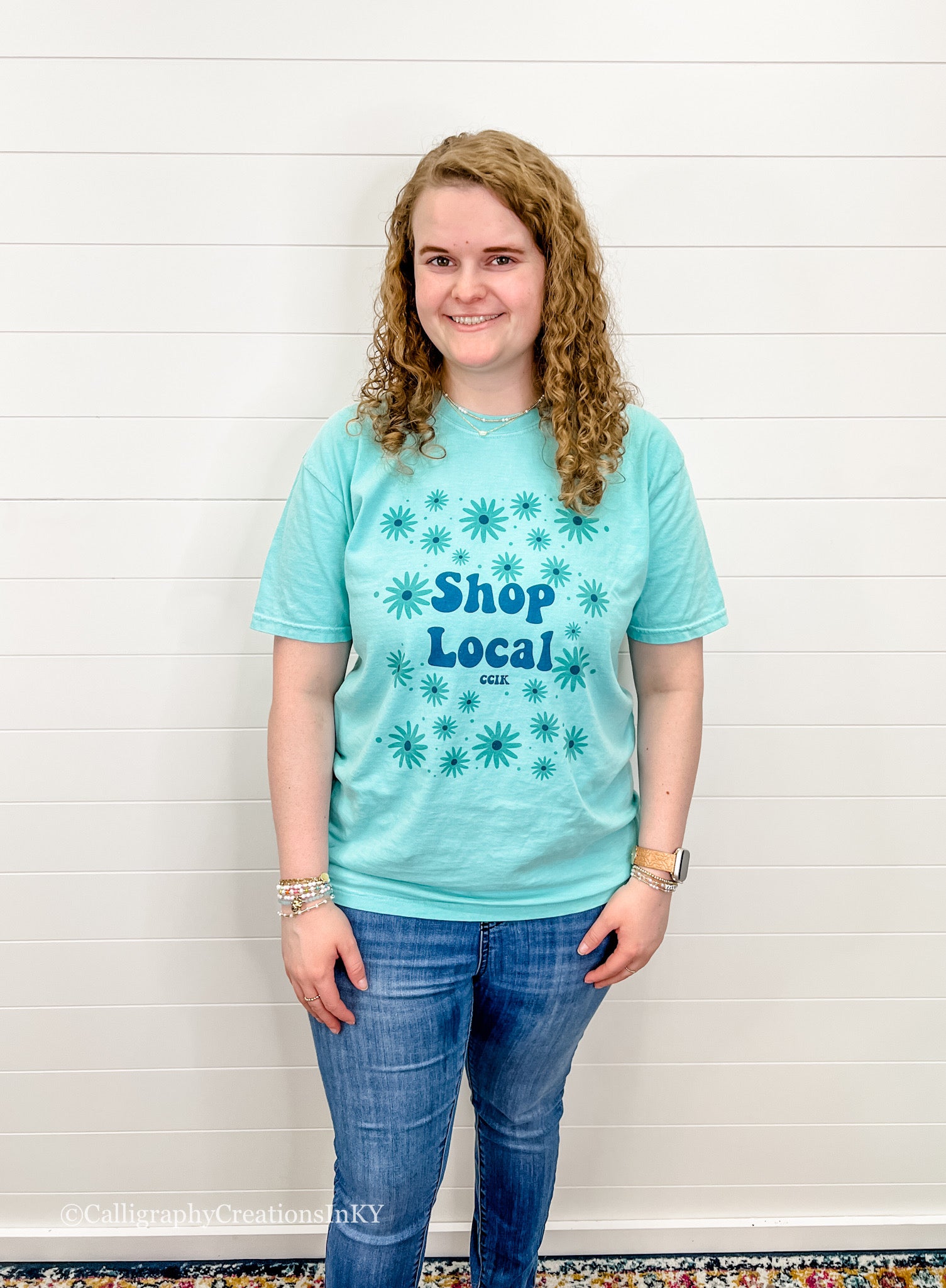 $1 ONE SMALL LEFT - Floral Shop Local CCIK Tee FINAL SALE